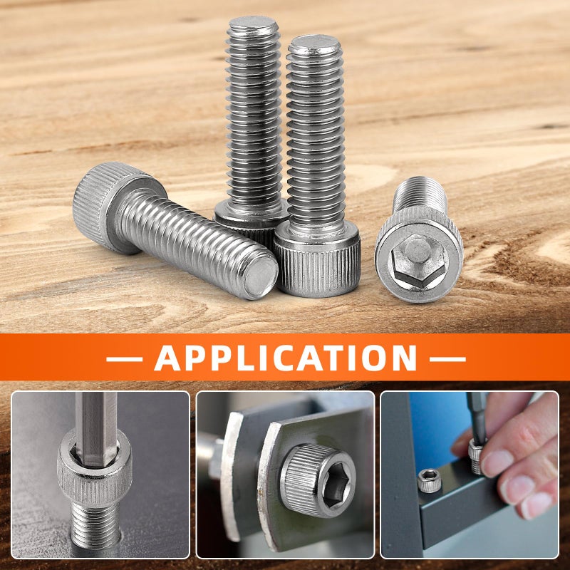 MewuDecor 3/8-16 x 1-1/4" Socket Head Cap Screws Bolts, Stainless Steel 18-8 (304), Bright Finish, Fully Threaded, Allen Socket Drive, 10 PCS - Image 5